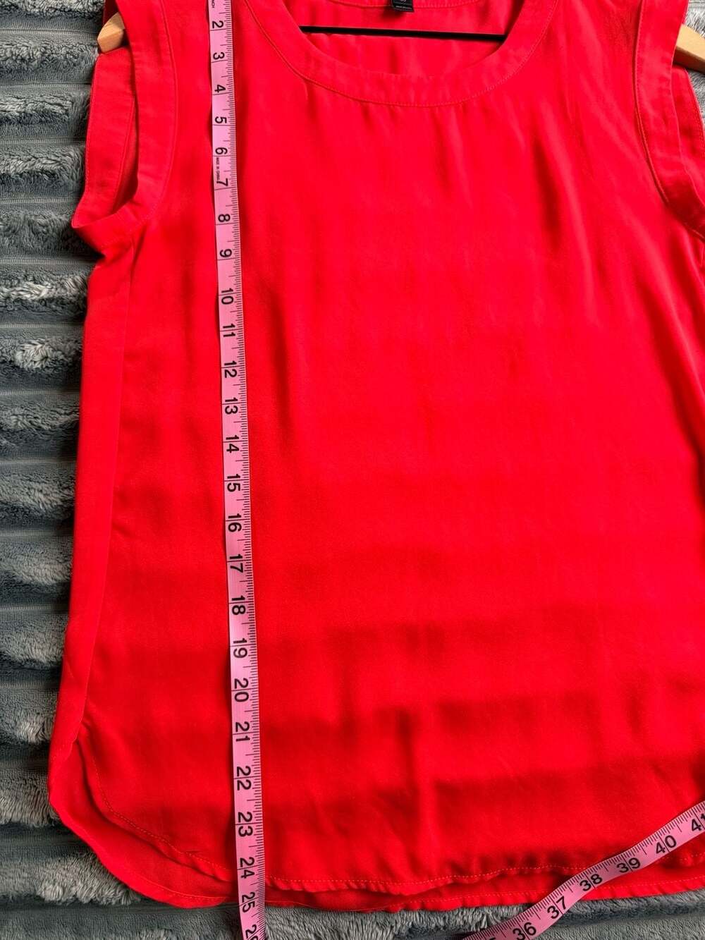 ☀️J.Crew Red Cap Sleeve Blouse Size 00 Lightweight Flowy Resortwear Office - Picture 6 of 6